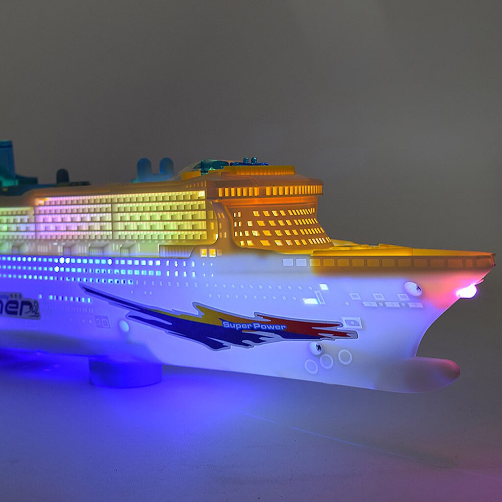 Elektrisk ocean liner krydstogtskib legetøj blinkende led lys og lyd børnebørn