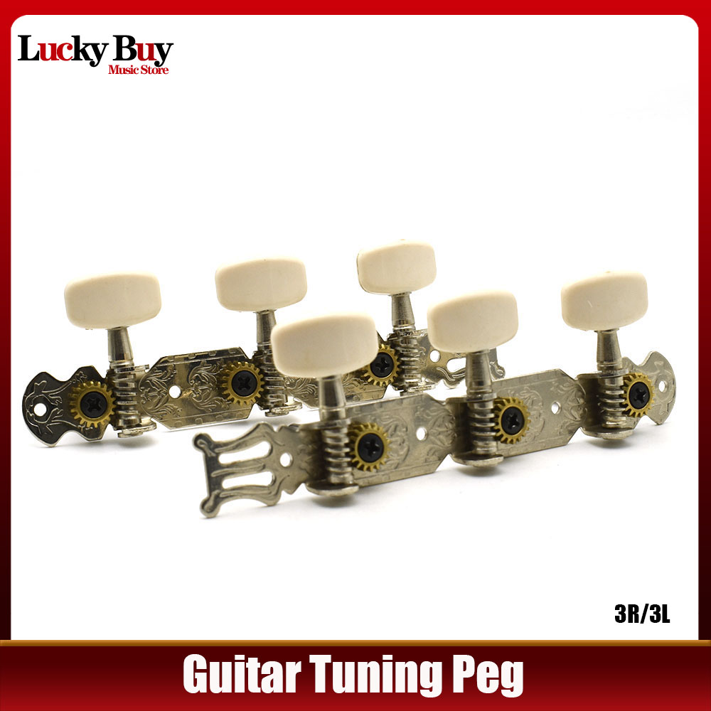 1 Stücke 3L/3R Gitarre Stimmschlüssel Mechaniken Mechanik 6 Schnur Vergoldet Einzelloch Stimmwirbel für klassische Akustikgitarre