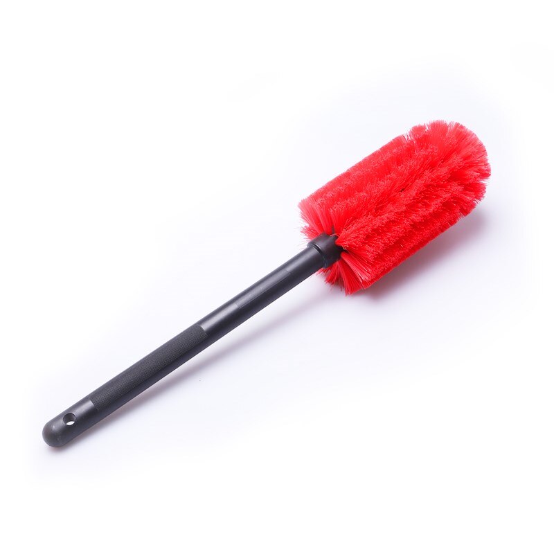 SPTA Car Wheel Wash Brush Plastic Handle Vehicle Cleaning Brush Wheel Rims Tire Washing Brush Auto Scrub Brush Car Wash Tools: 3Pc Red