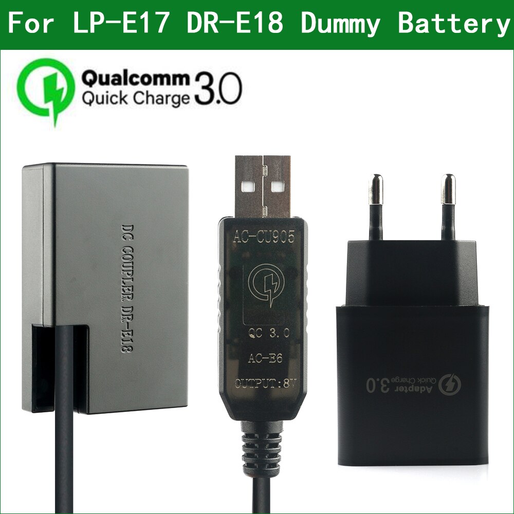 LP-E17 Lp E17 Dummy Batterij ACK-E18 DR-E18 Dc Koppeling Voor Canon Eos 77D 200D 250D 750D 760D 800D 850D 8000D 9000D Rp
