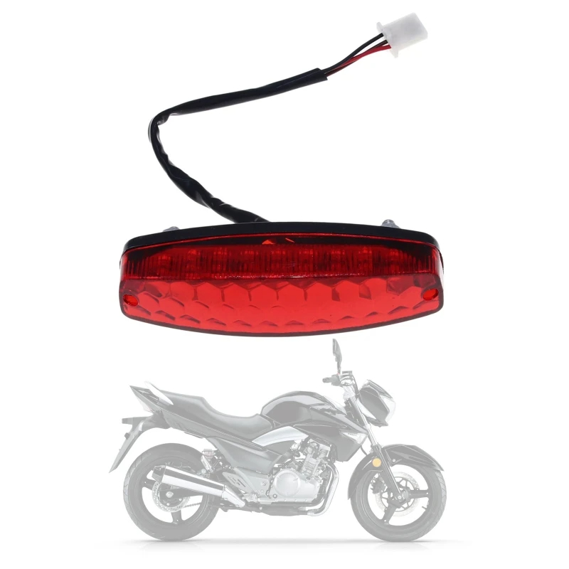 Motorfiets Licht Stop Achterlicht 12V Rood Achterlicht Rem Achterlicht voor ATV Off-road Motorfiets Achterlicht rood N84F
