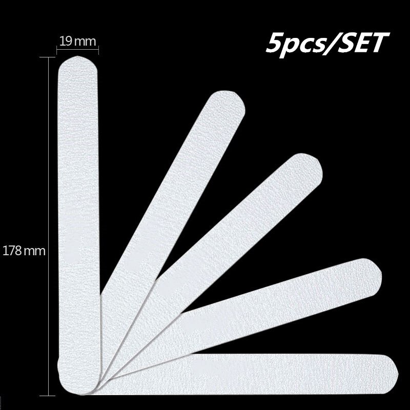 5pcs/Set Nails Files For Manicure 100/180 Thick Boat Sandpaper Durable Nail Buffer Grit Sand Fing Nail Art Tools Accessories: 01X5
