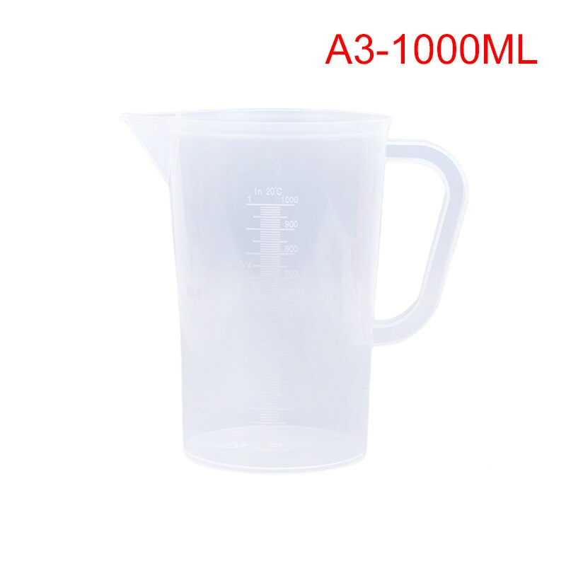 Tasse à mesurer en plastique Transparent, récipient gradué, outil de cuisine, 250/500/1000/2000ml: No cover  1000ml