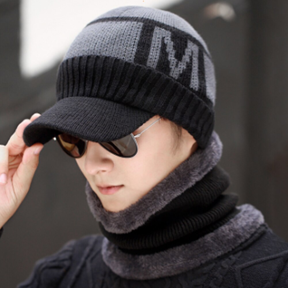 Classic Men Cycling Bike Wear Hats Breathable Bicycle Caps Free Size Outdoor Sports Ski Warm Simple Visor Knitted Casual Hats