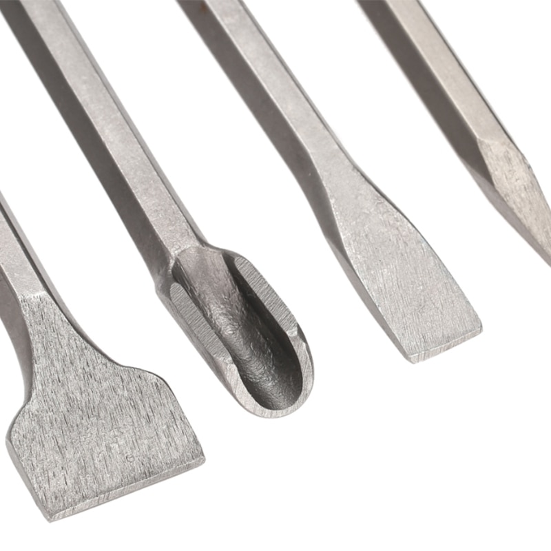 7 stk sds plus mejsel sætpunkt rillehul flade mejsler elektrisk hammer mejsel beton / mursten / væg / fliseboring