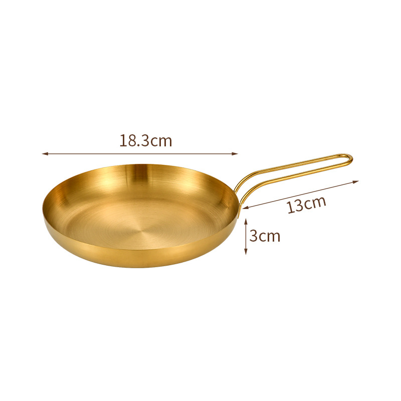 Durable Stainless Steel Golden Sliver Frying Pan Steak Skillet Roasting Cooking Pots Kitchenware Kitchen Cookware Accessories: PURPLE