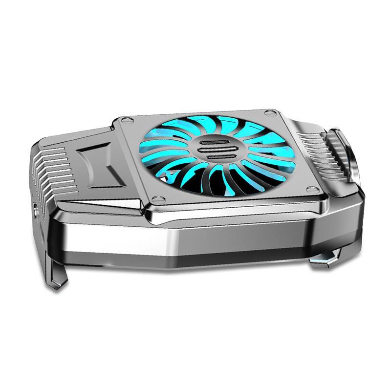 Telefoon Snelle Koelventilator Koeler Systeem Usb Oplaadbare 7500Rpm Verstelbare Gaming Warmte Radiator Smartphone Radiator Pad Met Licht: Silver