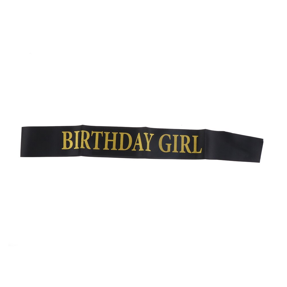 Cinta rosa de cumpleaños, 1 Uds., cintas negras de princesa para mujeres y niñas, accesorios para de feliz cumpleaños,: C