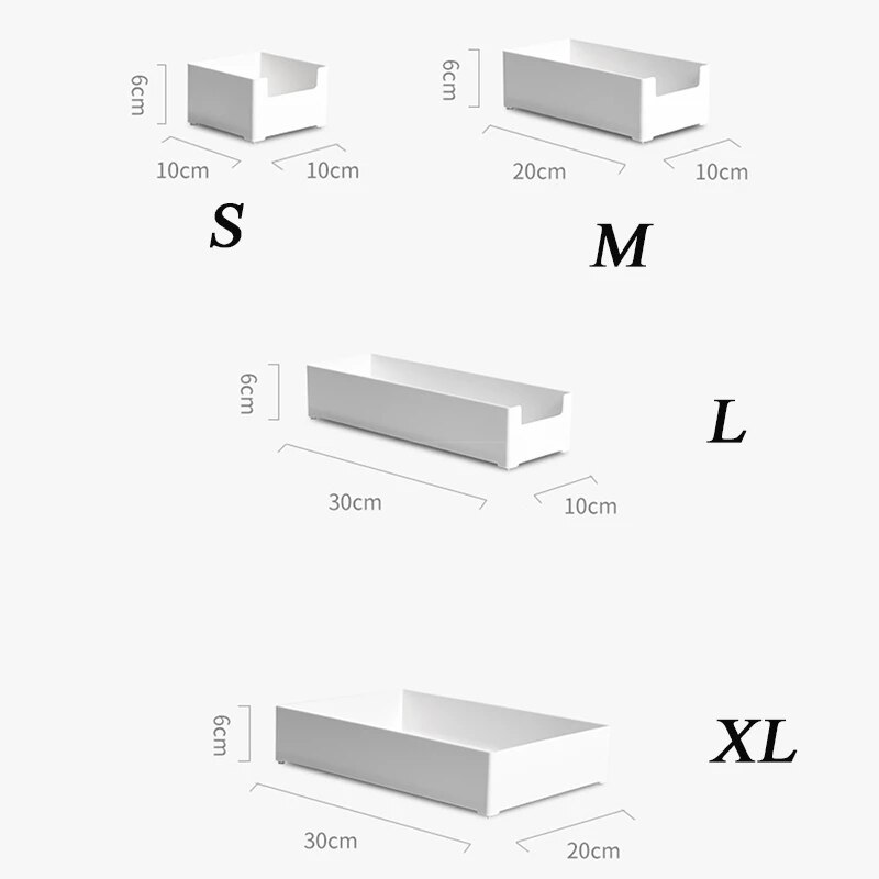 Adjustable Drawer Style Organizer Plastic Closet Drawer Divider Tray Makeup Organizer Sundries Container Cutlery Storage Box