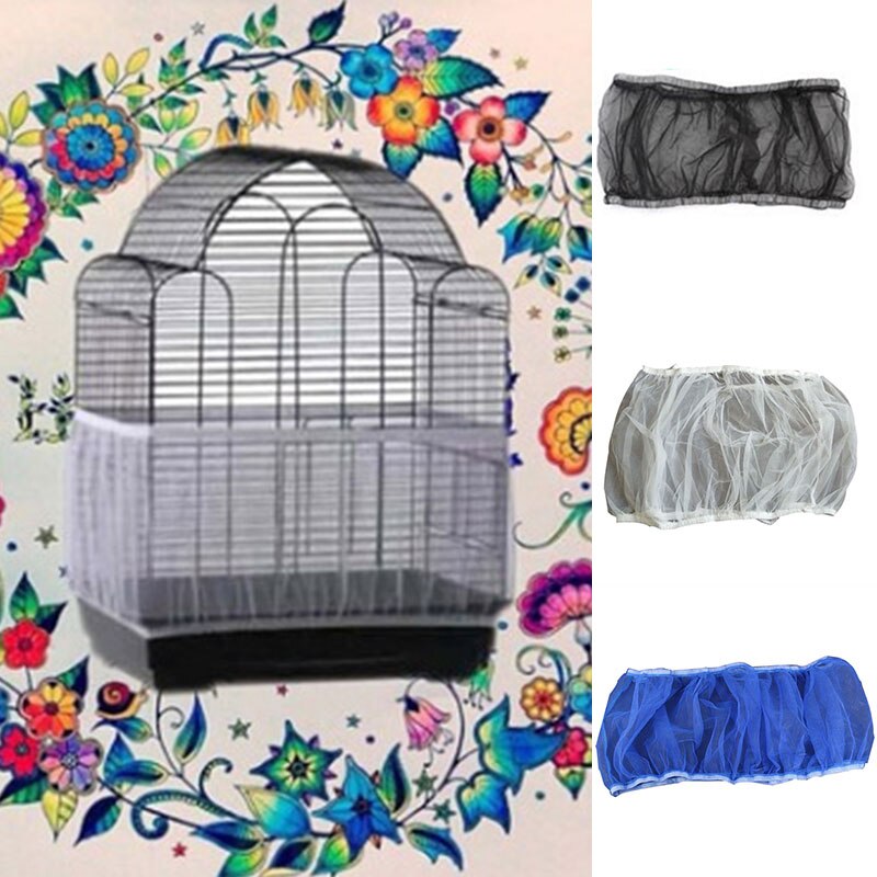 Red de malla para loro jaula para pájaros red de aire de fácil limpieza, atrapa semillas, Red de jaula para pájaros, cubierta de malla para jaula de pájaros, mosquitera de gasa