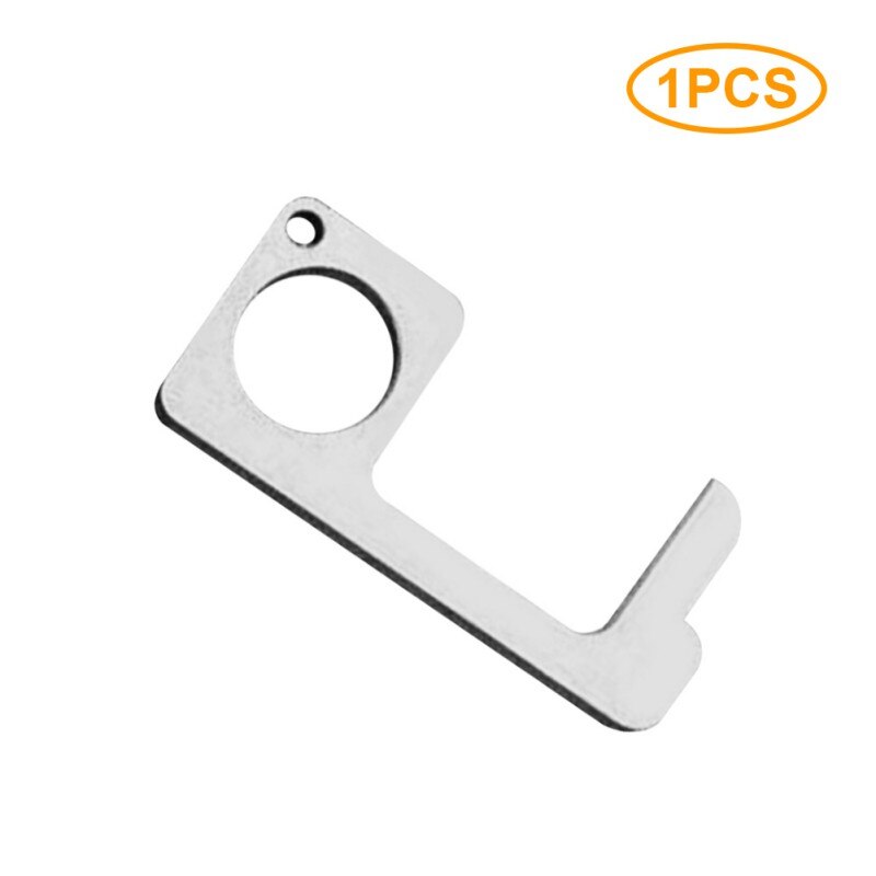 No Touch Open Door, Door Opener, Mini Self-Cleaning Reusable Handle Tools Press Elevator Button Gereedschap Hand Stick Outdoor: 1pc silver