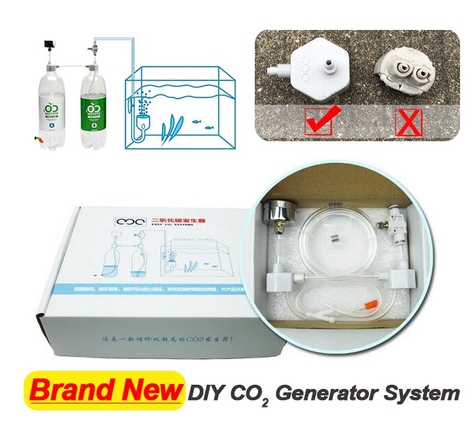 Aquarium CO2 Klep Diffuser Aquarium Diy CO2 Generator Systeem Kit Met Druk Luchtstroom Aanpassing Water Plant Fish