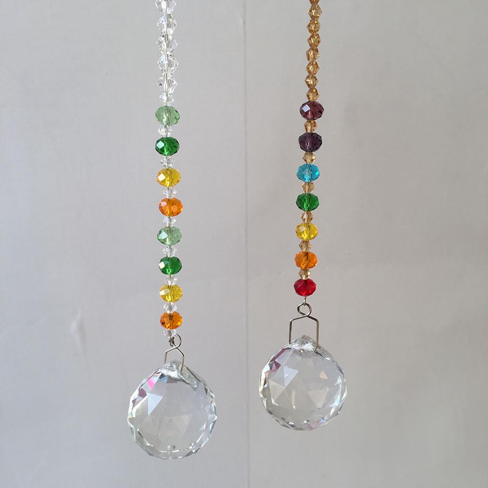 30mm Glas Kristall Ball Prism Anhänger Suncatcher Regenbogen Maker für Fenster, Büro, Garten Dekoration 2 pack/set