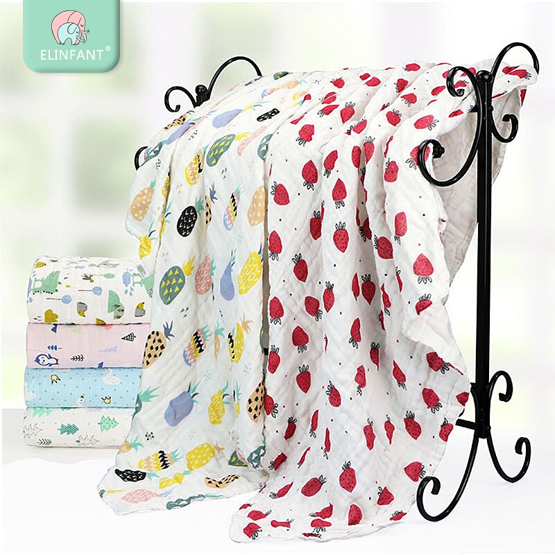 Elinfantile 1 pièces 6 couches mousseline 100% coton bébé emmailloter doux -né couvertures noir blanc gaze écharpe pour bébé sac de nuit emmailloter