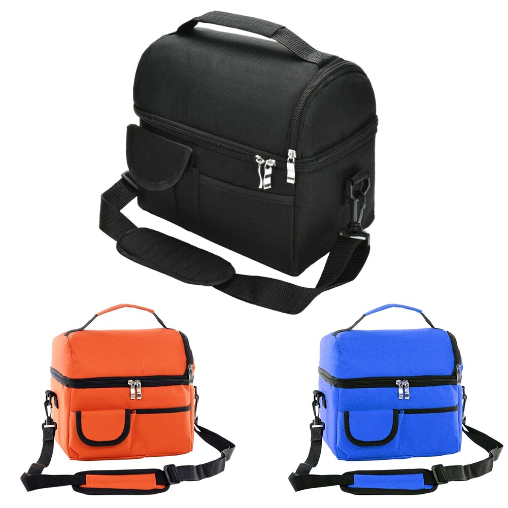 Double Layer Lunch Bag Unisex Multifunctional Travel Tote Leakproof Cooler Fresh Keeping Picnic Oxford Cloth Office Insulated