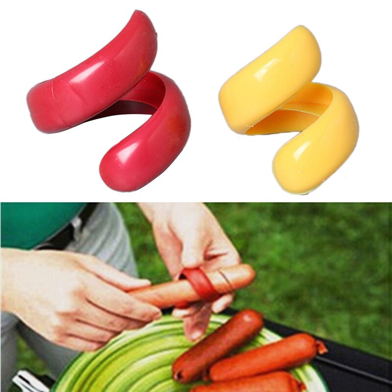 2 teile/satz Heißer Hunde Schneidemaschine Burger Hersteller Wurst Cutter einstellen Lebensmittel-Klasse Kunststoff Manuelle Phantasie Wurst Schneider Spiral- Grill