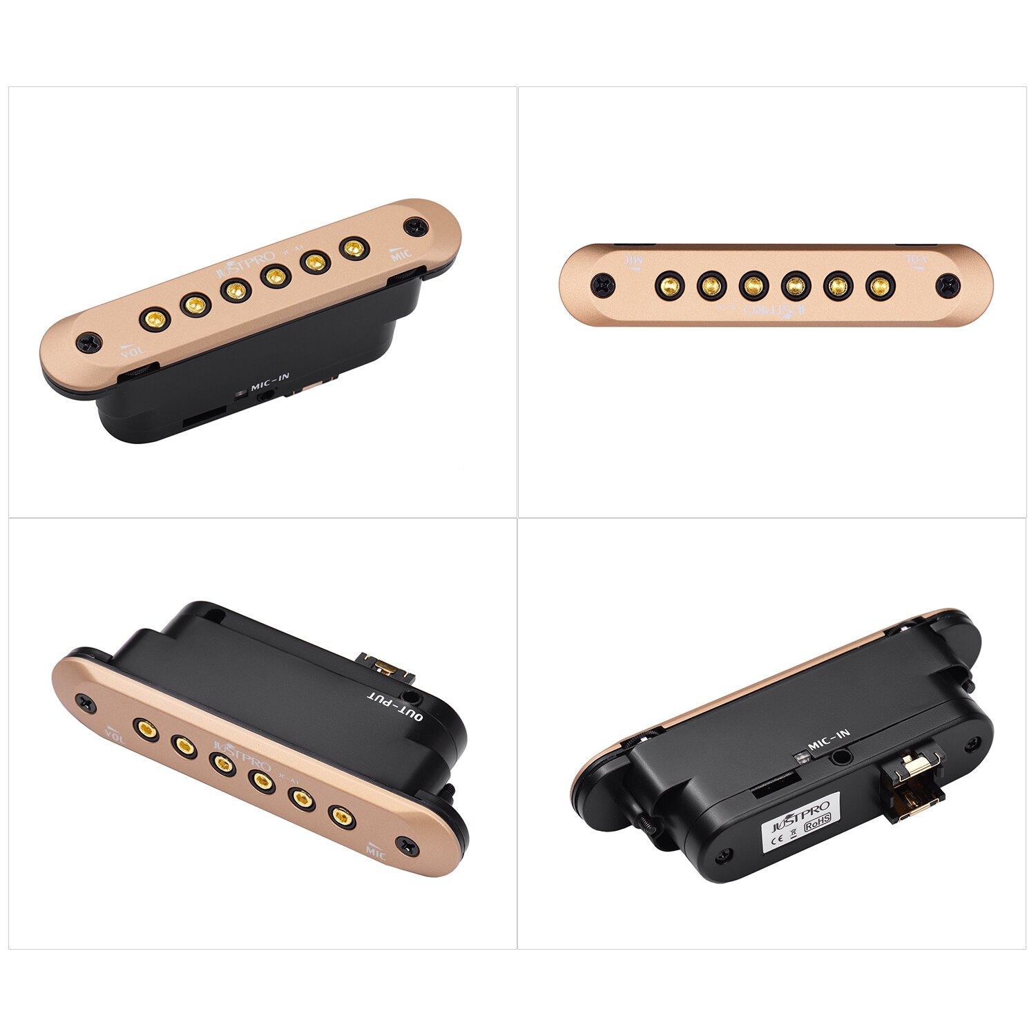 JUSTPRO JC-A1 Guitar Sound Hole Coil Pickup with Microphone with Mic and Volume Control for 39/40/41/42inch Folk Guitar