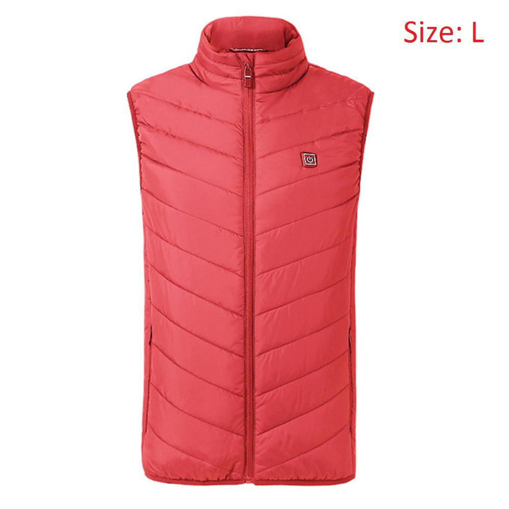 Usb Verwarmde Vest Outdoor Warm Wasbaar Mannen Vrouwen Verwarming Vest Winter Doek Camping Wandelen Verwarmde Jas: YL190903-RD1-L