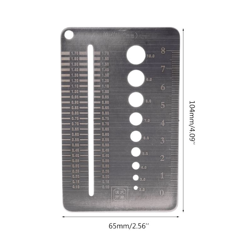 0.1-10mm skrue gauge plade diameter måler gauge rustfrit stål bore bolt wire gauge