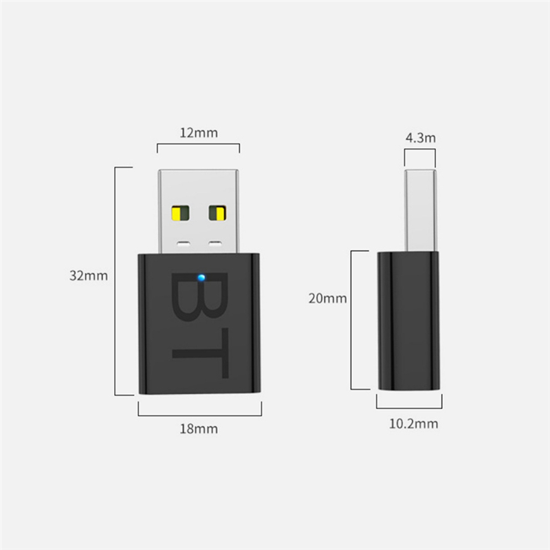 M16K-3Pcs 2 In 1 USB Bluetooth 5.0 Audio Receiver Transmitter USB Bluetooth Adapter With 3.5Mm Audio Cable Plug And Play