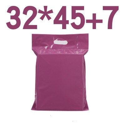 50pcs/lots Purple Tote Bag Express Bag Courier Bags Self-Seal Adhesive Thick Waterproof Plastic Poly Envelope Mailing Bags: Handle 32x45x7 cm