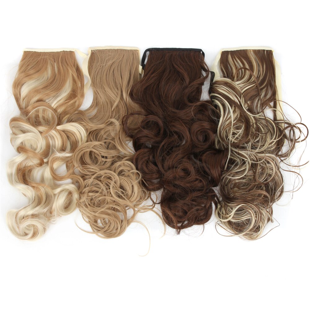 Xnaira-Cola de Caballo rizado largo, coleta sintética marrón claro, extensiones de cabello para cola de caballo, cinta de pelo de cola resistente al calor