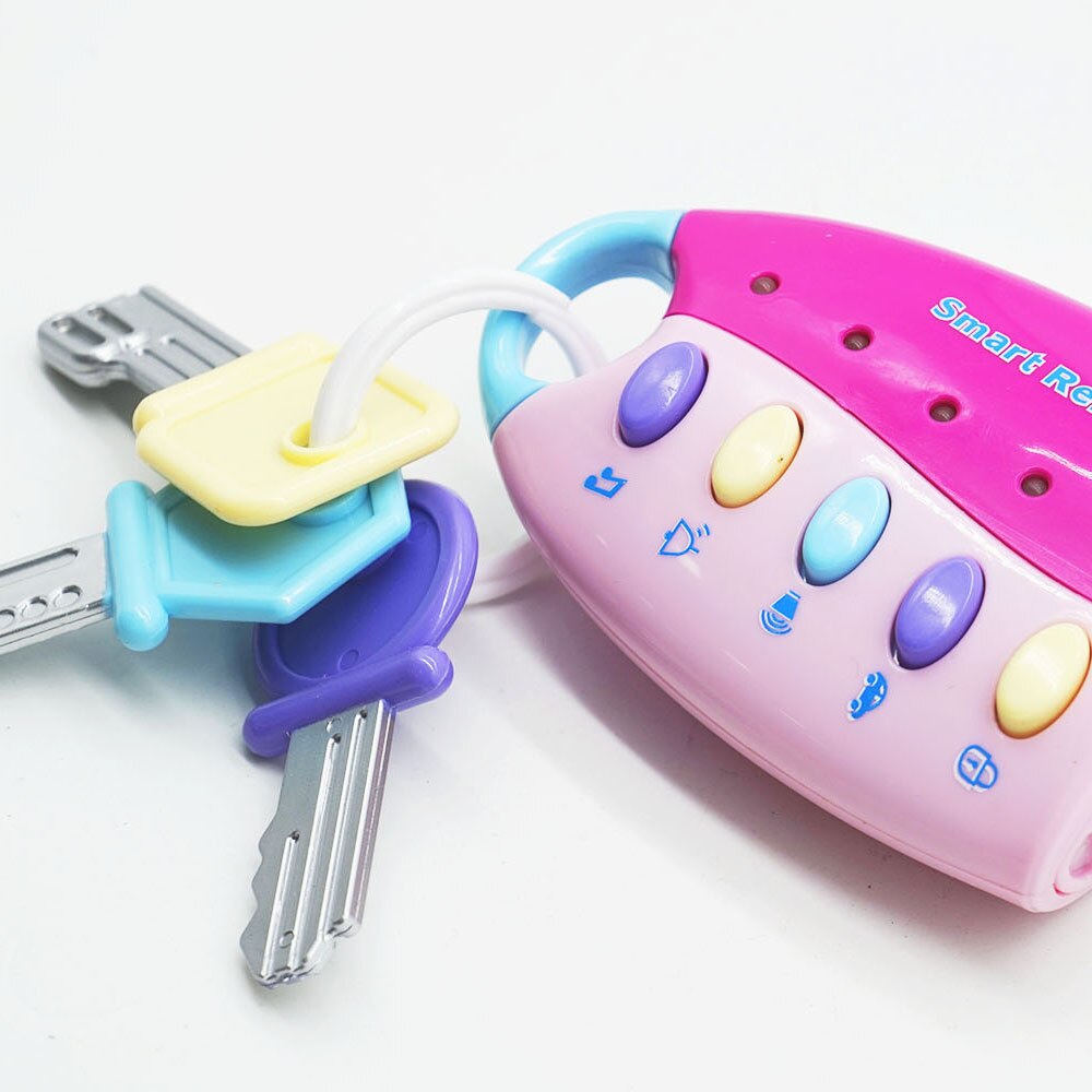 Baby Musikalische Auto Schlüssel Mit Klang Und Licht ÜSpund Hören Rosa Und Blau 24 Monate freundlicher Molaren Spielzeug