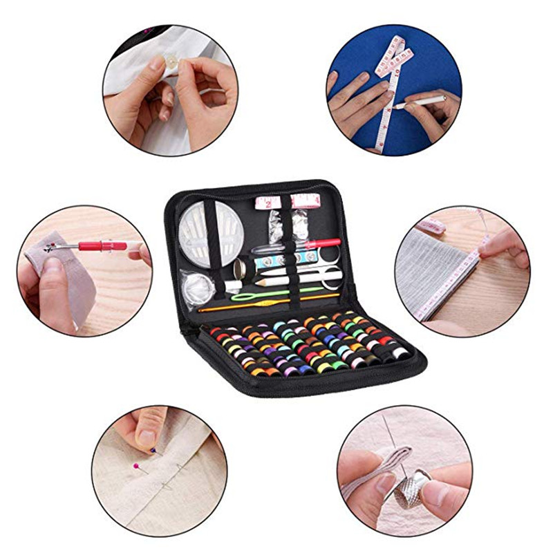 DIY Sewing Box Multi-function Travel Sewing Kit Needle Thread Threader Tape Scissor Storage Bag Sewing Set 27/128pcs