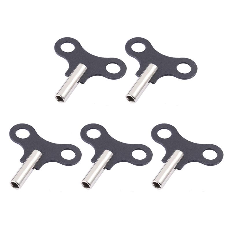 5Pcs Hout Klok Sleutel Metalen Klok Sleutel Houten Klok Gereedschap Kronkelende Zwitserse Repair Tool Black: Default Title