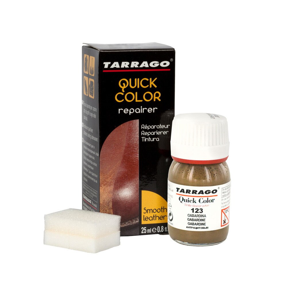 Tarrago | Quick Color 25 ml | Tinte Renovador de Color para Zapatos de Cuero Liso y Lona | Gabardina (123)