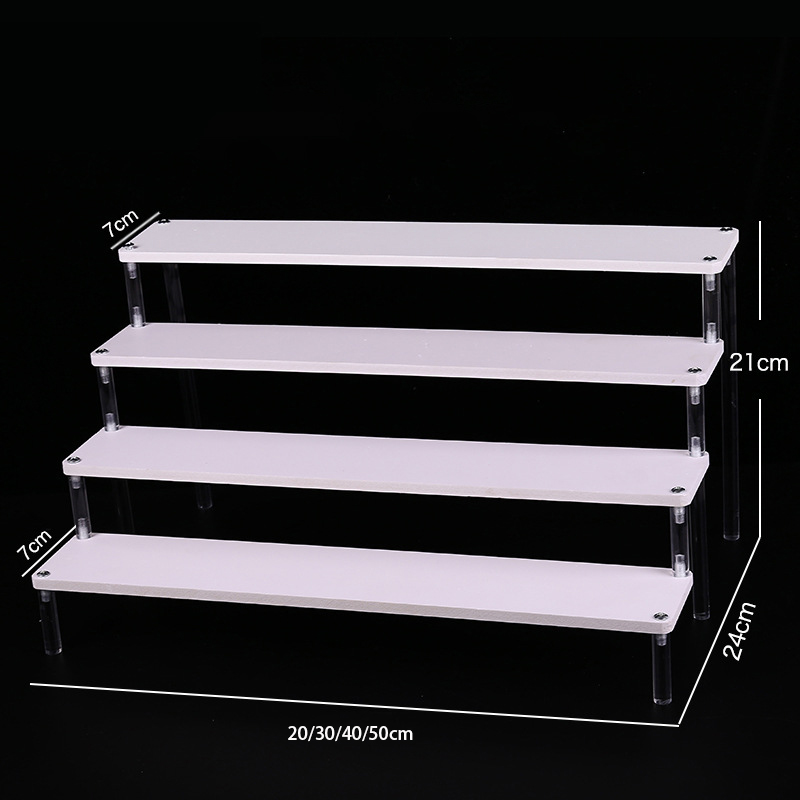 2-5 Tier Acrylic Blind Box Storage Shelf Chevron Steps Toys, Models Display Stand Cosmetics, Skin Care Products Decorative Table: L / ROYAL BLUE