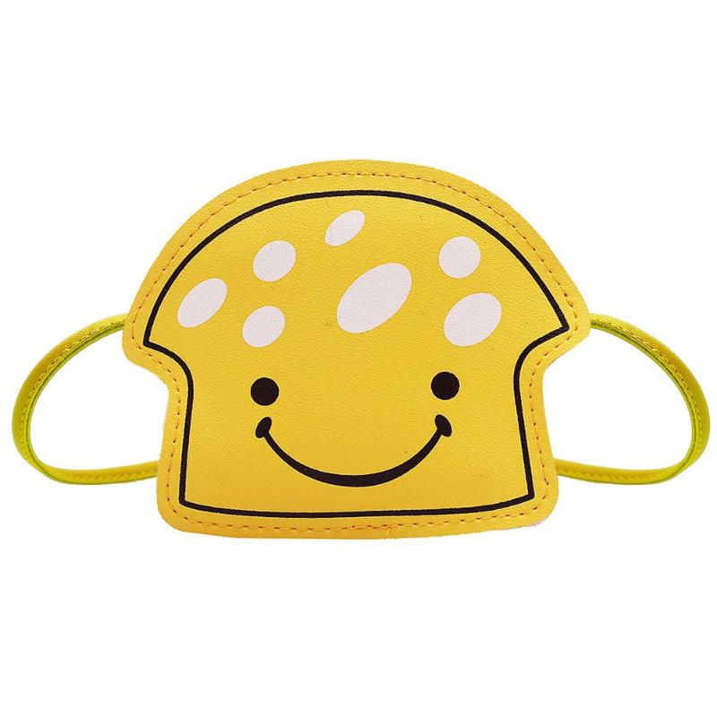 Children Girls Casual Small Mushroom Shaped Shoulder Messenger Handbags Girls Mini PU Leather Kids Crossbody Bags: YELLOW