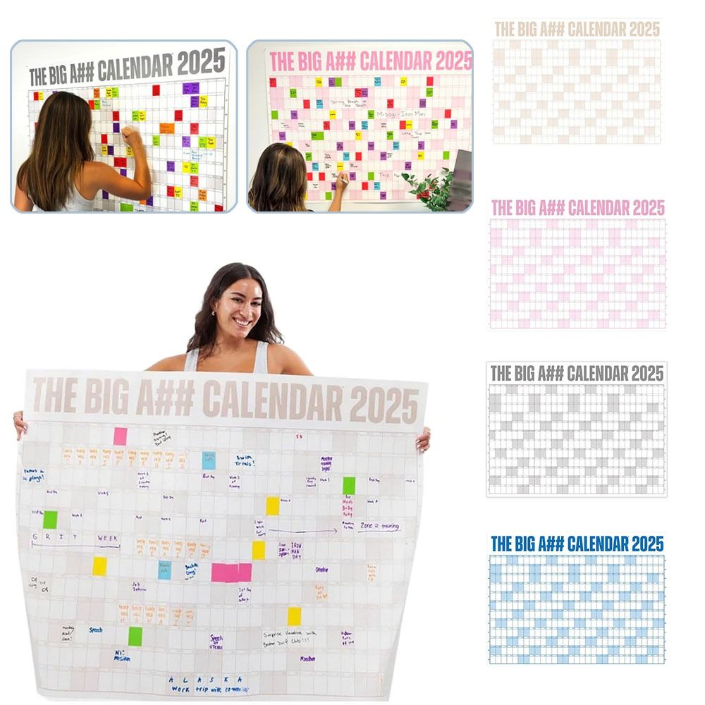 Durable Giant The Big A## Calendar with Pen and Adhesive Sticker Schedule Organizer Planner Sheet Wall Calendar