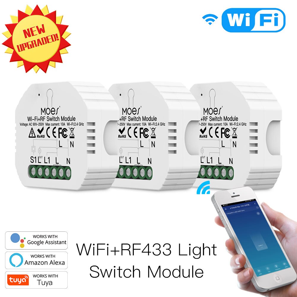 Mini Diy Wifi RF433 Smart Relais Schakelaar Module... – Grandado