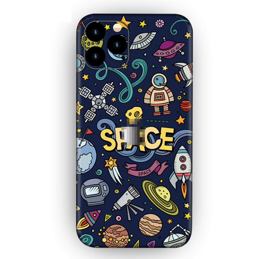 Śliczne kolorowe tylne naklejki na iPhone 11 Cartoon Phone Protector skórki cienka tylna folia dekoracyjna: green