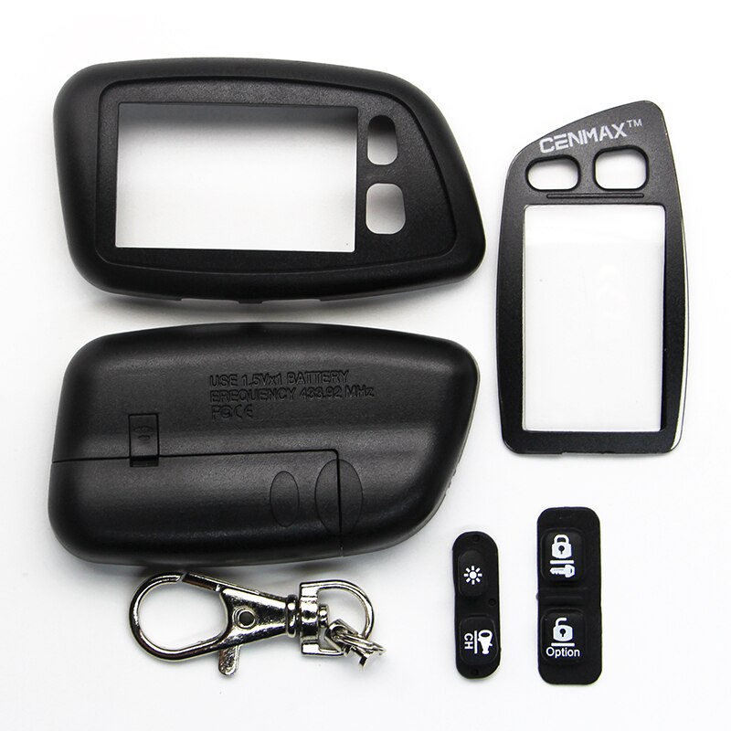2- -veis cenmax  st5a lcd fjernkontroll nøkkelringveske til sikkerhetsbilalarmsystem cenmax st -5a nøkkelring fob motorstartdeksel