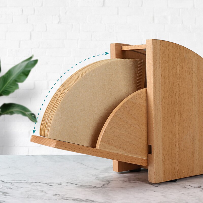 Holz Bequem Haushalts Kaffee Filter Papier Halfter Holz Kaffee Filter Papier Lagerung Container Halfter Gewebe Kasten Halfter