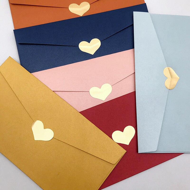 Thank you stickers Golden Heart Shaped Sticker business Box Packaging Sealing Label Baking DIY Party Stickers sheets