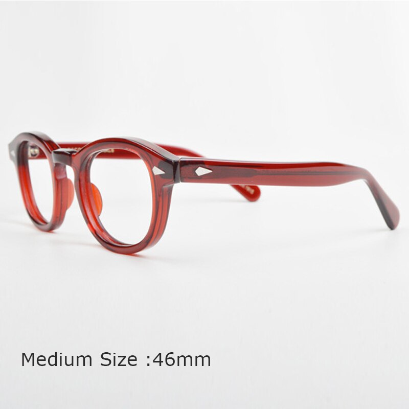 Lunettes Johnny Depp-monture de lunettes pour hommes et femmes, avec boîte et étui d'ordinateur, optique rétro, monture de lunettes, verres transparents: QF165-C14-M46mm