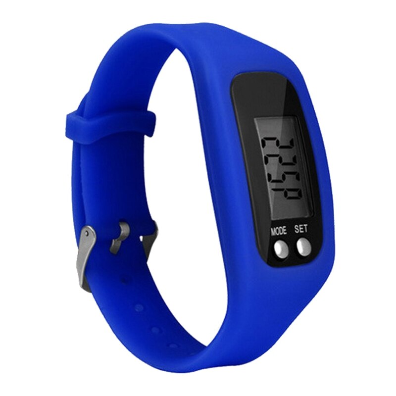 Display Fitness Gauge Step Tracker Sports Smart Wrist Watch Bracelet LED Pedometer Run Step Walking Calorie Counter: blue