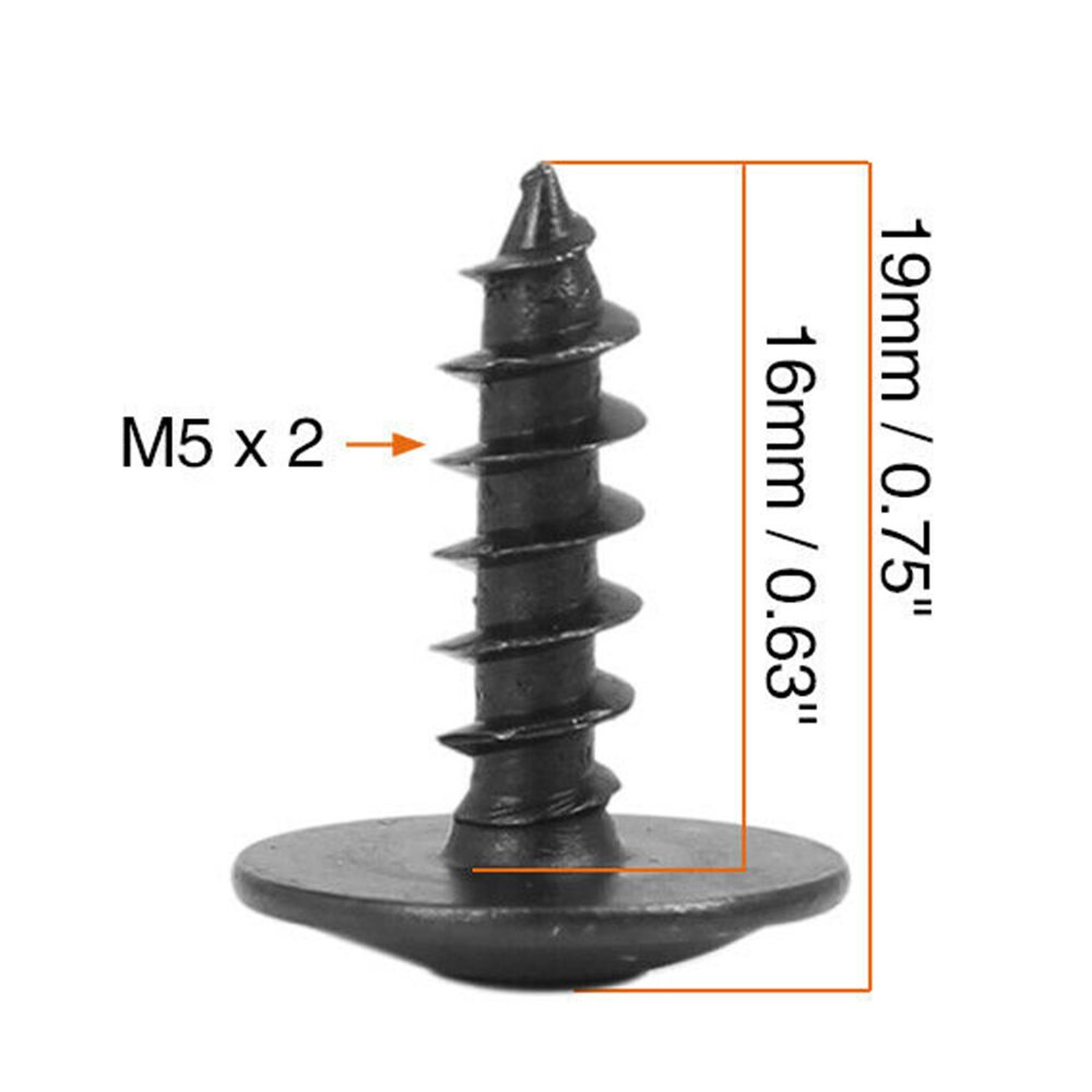 30PCS Truss Head Self Tapping Black Oxide 19 * 14mm Screws M5*2