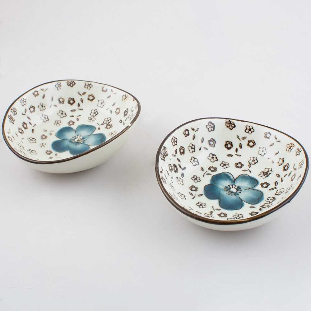 Japanese Tableware Set Ceramics Sushi Saucer Set for Two in Box 3 Colors