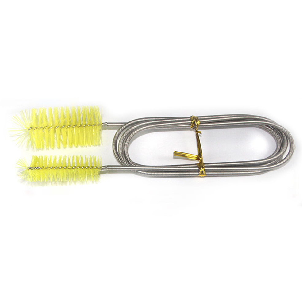 Cepillo de limpieza de tuberías de Acuario, tubo de aire Flexible, manguera de doble extremo, herramienta de limpieza de filtro de agua de tanque de peces, herramienta de lavado de nailon, 155cm: YELLOW