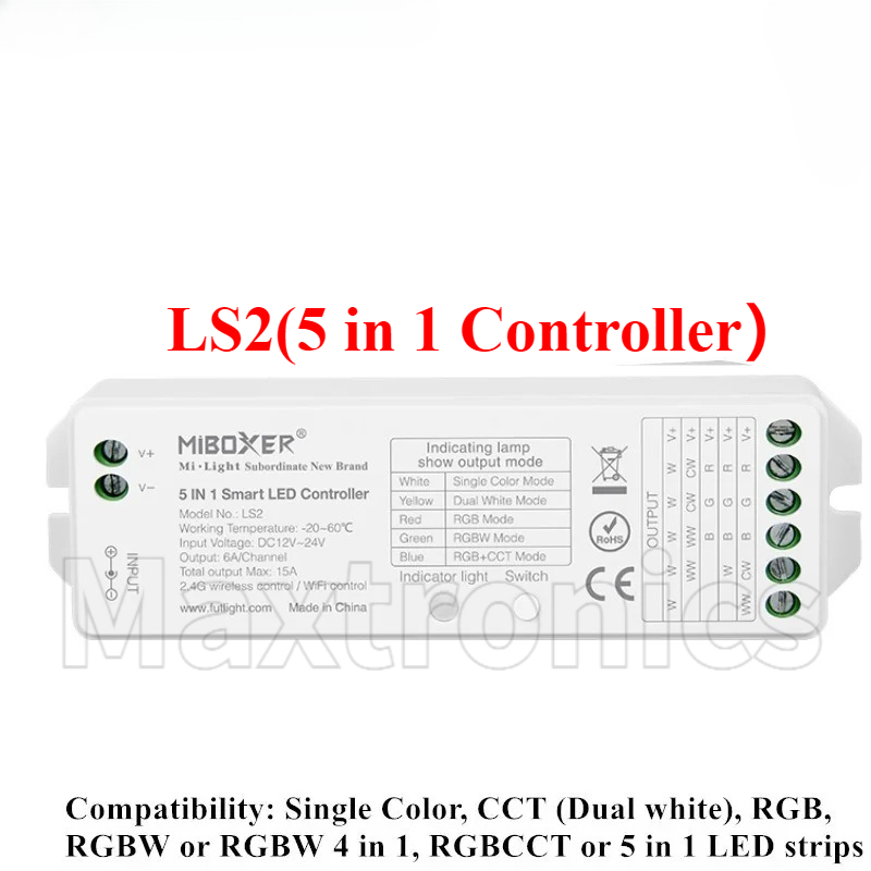 Miboxer fut 036 fut 038 fut 039 fut 096 wl5 wl- box 2 milight  rf 2.4g fjernbetjening lysdæmper cct rgb rgbw rgbcct til led strip lys: Brun