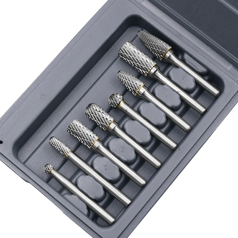 Jeu de forets en carbure de 6mm à 12mm, 8 pièces, pour gravure, coupe rotative 1/4 &quot;, lime