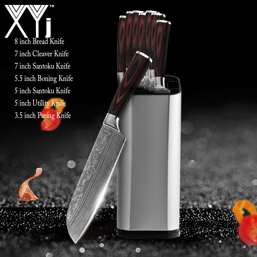 Kitchen Knives Set Stainless Steel 7CR17 Japanese Chef Knife Bread Meat Cleaver Paring Boning Kitchen Knife Covers Accessories
