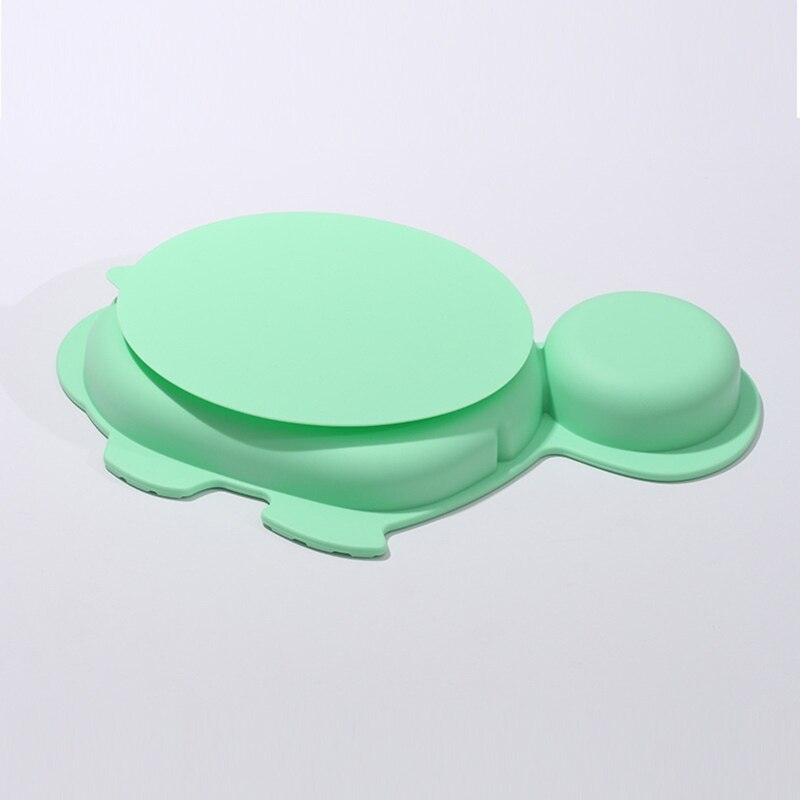 Baby Silicone Fish Tortoise Rabbite Shape Divided Suction Silicone Plate Bowl Suction Tray Antislip Kids Food Feeding Bowl