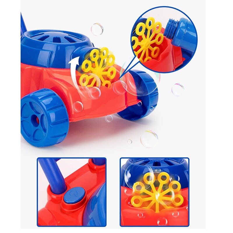 Outdoor Bubble Machine Toys for Kids Boys Girls Bubble Lawn Mower with Bubble Solution Bubble Blower for Toddlers