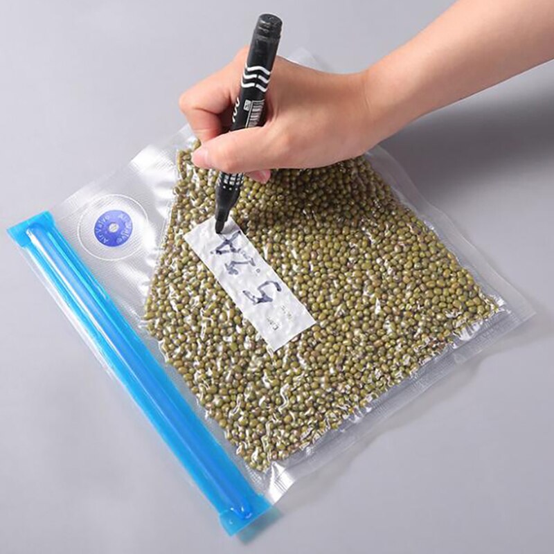 10pcs Reusable Food Storage Bags Vacuum Bag Food Air Vacuum Compressed Bag Reusable Ziplock Freezer Bags Kitchen Storages