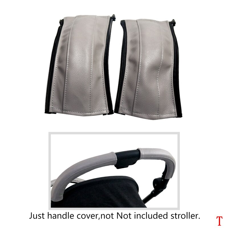 Handvat Covers Voor Cybex Eezy S Twist (+) 2 / Eezy S 2 Wandelwagen Kinderwagen Lederen Mouw Beschermende Gevallen Covers Kinderwagen Accessoires: mom 2pcs gray
